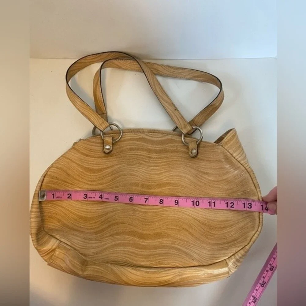 Abaco Paris Textured Tan Oval Shoulder Bag